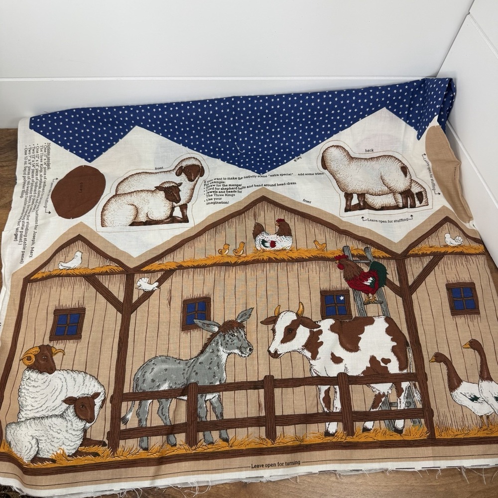 Cranston Nativity Scene Fabric Panel Cut Sew VIP Keepsake Crafts UNCUT New VTG